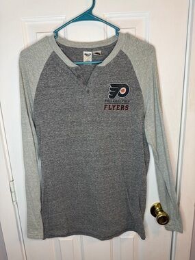 Philadelphia Flyers Unisex Long-Sleeve Henley Shirt, Size Small
